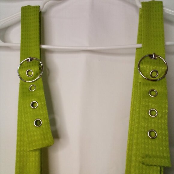 Forever 21 Overall Dress Women S Adjustable Sleeveless Pleated Green - Picture 12 of 16